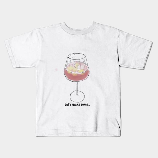 sangria red wine Kids T-Shirt by najjanass